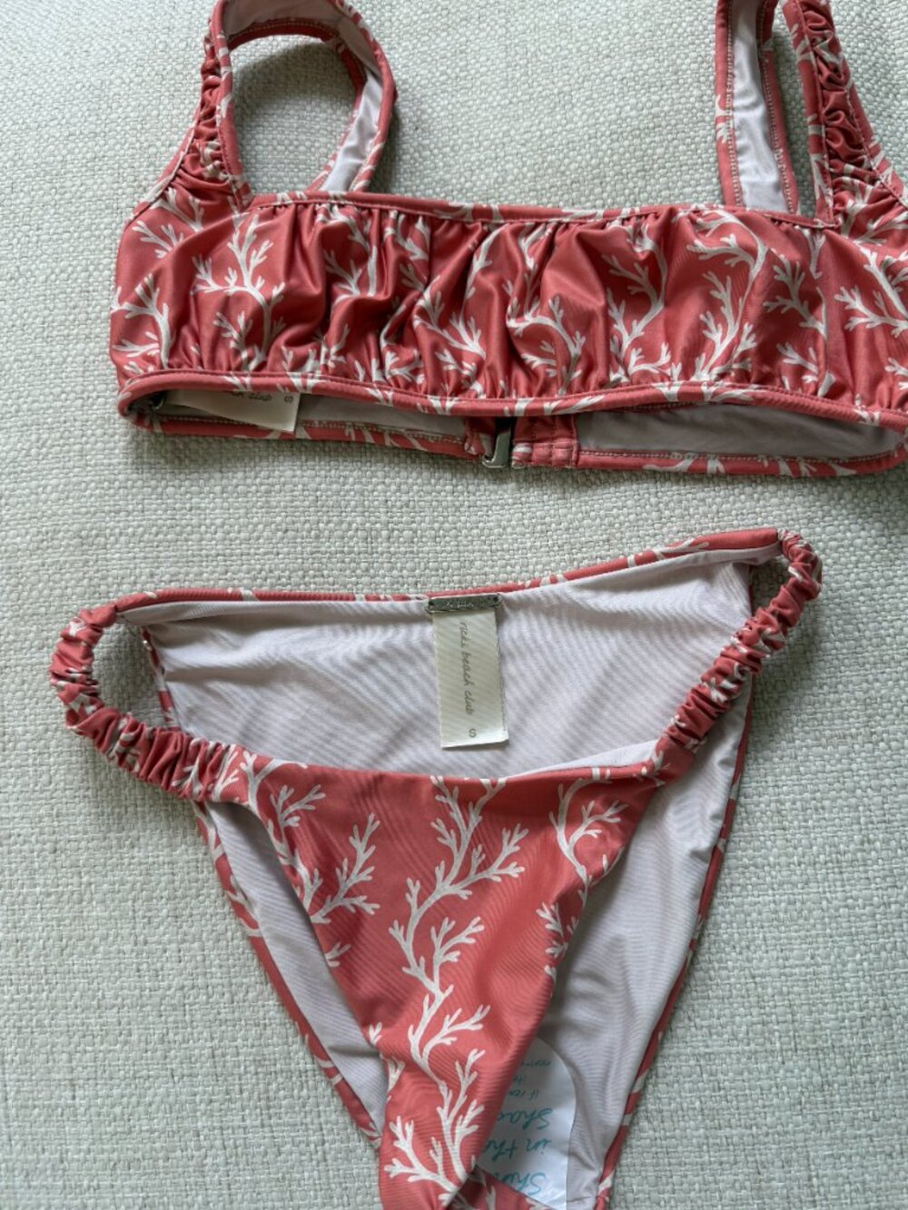 Ricki Beach Club Bikini Top & Bottom-Coral - Picture 5 of 8
